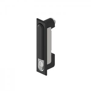 Swing handle latch with push button 2001,aluminum alloy housing,zinc alloy handle,key locking/non-locking,profile half lock cylinder,padlockable hasp option